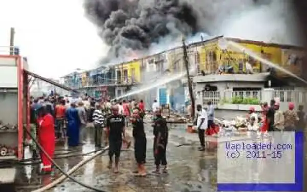 Photo: Westminister Market In Apapa On Fire